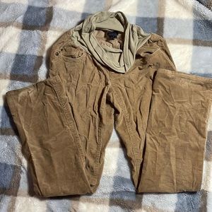 Corduroy tan maternity pants